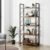 Shintenchi Bookshelf, 5 Tier Bookshelf, Tall Bookcase Shelf for CDs/Movies/Books, Home Office Bookcase Shelf Storage Organizer, Modern Book Shelf for Bedroom/Living Room/Home Office, Rustic Brown