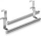 Stainless Steel Over Door Towel Rack Bar Holders for Universal Fit on Over Cabinet Cupboard Doors 2 Pack
