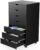 Sweetcrispy 7 Drawer Chest Mobile Storage Cabinets Wooden Dresser with Wheels Room Organization Furniture for Office Home, Black Wood