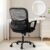 Sweetcrispy Home Office Computer Desk Chair, Managerial Executive Ergonomic Mid-Back Mesh Rolling Swivel Chair with Wheels, Comfortable Lumbar Support, Comfy Arms for Bedroom, Study, Student, Black