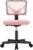 Sweetcrispy Office Computer Desk Chair, Ergonomic Low-Back Mesh Rolling Work Swivel Chairs with Wheels, Armless Comfortable Seat Lumbar Support for Home, Bedroom, Study, Student, Adults, Light Pink