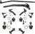 TRQ 12pc Steering Suspension Kit Ball Joints Tie Rods Sway Bar Ends Drag Link Compatible with 2008-2014 Ford E-150 E-250 2008-2019 E-350 Super Duty