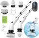 TUYU Electric Spin Scrubber, Full-Body IPX7 Waterproof Bathroom Scrubber with Power LCD Display, Adjustable Extension Handle, Cordless Shower Cleaner Brush for Bathtub Kitchen Wall Cleaning Visit the TUYU Store