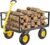 VEVOR 1400 Lbs Steel Garden Cart, Heavy Duty Pullable Garden Wagon Yard Cart, 2 in 1 Outdoor Metal Utility Wagon Yard Trailer with 13″ All Terrain Tires, Mesh Removable Sides and 180°Rotating Handle