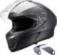 VEVOR Motorcycle Helmet DOT Approved Full Face or 3/4, Dual Visor with Slot for Your Bluetooth & Interchangeable Lens, Smart Street ABS Helmet Comfortable Motocross Helmet