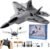 VEVOR RC Plane 2 Channel, Remote Control Airplane 2.4GHZ with 6-Axis Gyro Stabilizer&2 Batteries