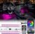 Xprite RGB LED Car Interior Bluetooth USB Light Strip, w/Wireless Remote and APP Control,4 PCS Under Dash Footwell Ambient Lights Kits, DIY Music Mode Universal for Vehicle Internal, SUV, Trucks