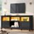 YITAHOME TV Stand for 65 Inch TVs, Entertainment Center with Storage Cabinets, Power Outlet & LED Light, Media Console Living Room Furniture, Black